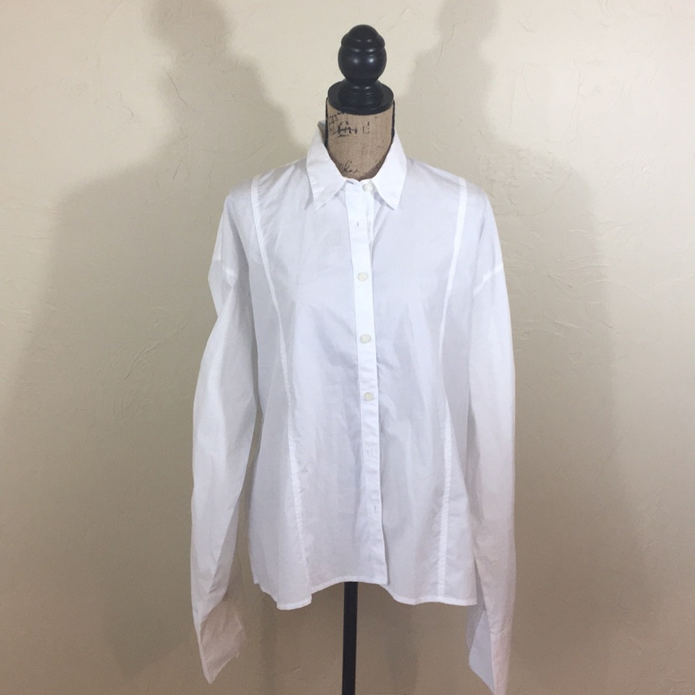 Free People White Brown Eyed Girl Poplin Blouse
